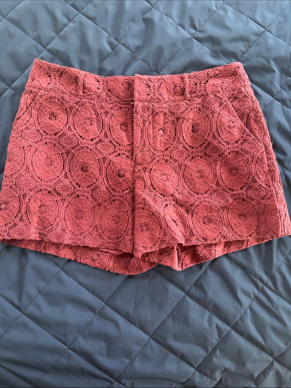 Elle Lace Overlay Coral Women’s Shorts